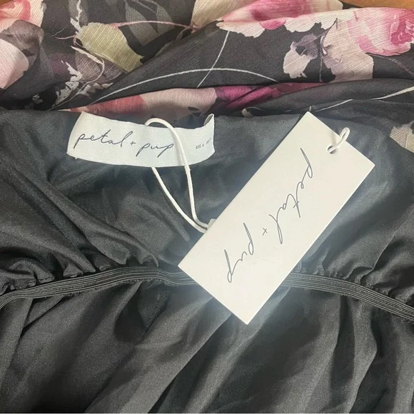 COPY - Petal & Pup BLOOM STRAPLESS MAXI DRESS - BLACK FLORAL NWT - Picture 5 of 7